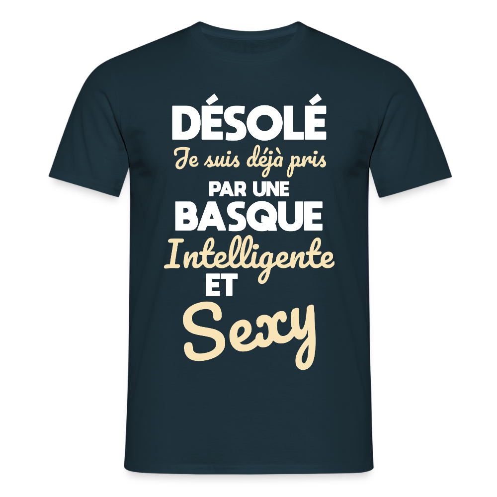 T-shirt Homme - Je suis déjà pris par une Basque intelligente et sexy - marine