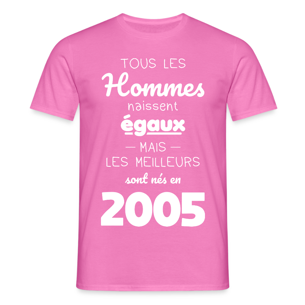 T-shirt Homme - Anniversaire 20 Ans - Les meilleurs sont nés en 2005 - rose