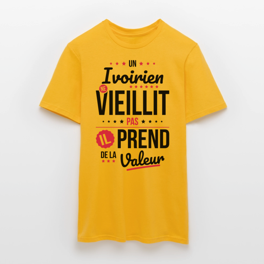 T-shirt Homme - Un Ivoirien ne vieillit pas - jaune