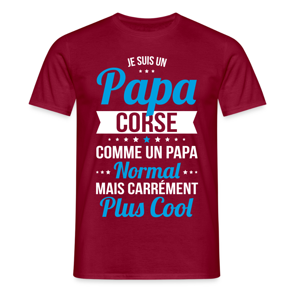 T-shirt Homme - Papa Corse Plus Cool - rouge brique