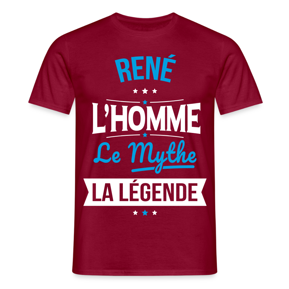 T-shirt Homme - René - l'Homme - le Mythe - la Légende - rouge brique