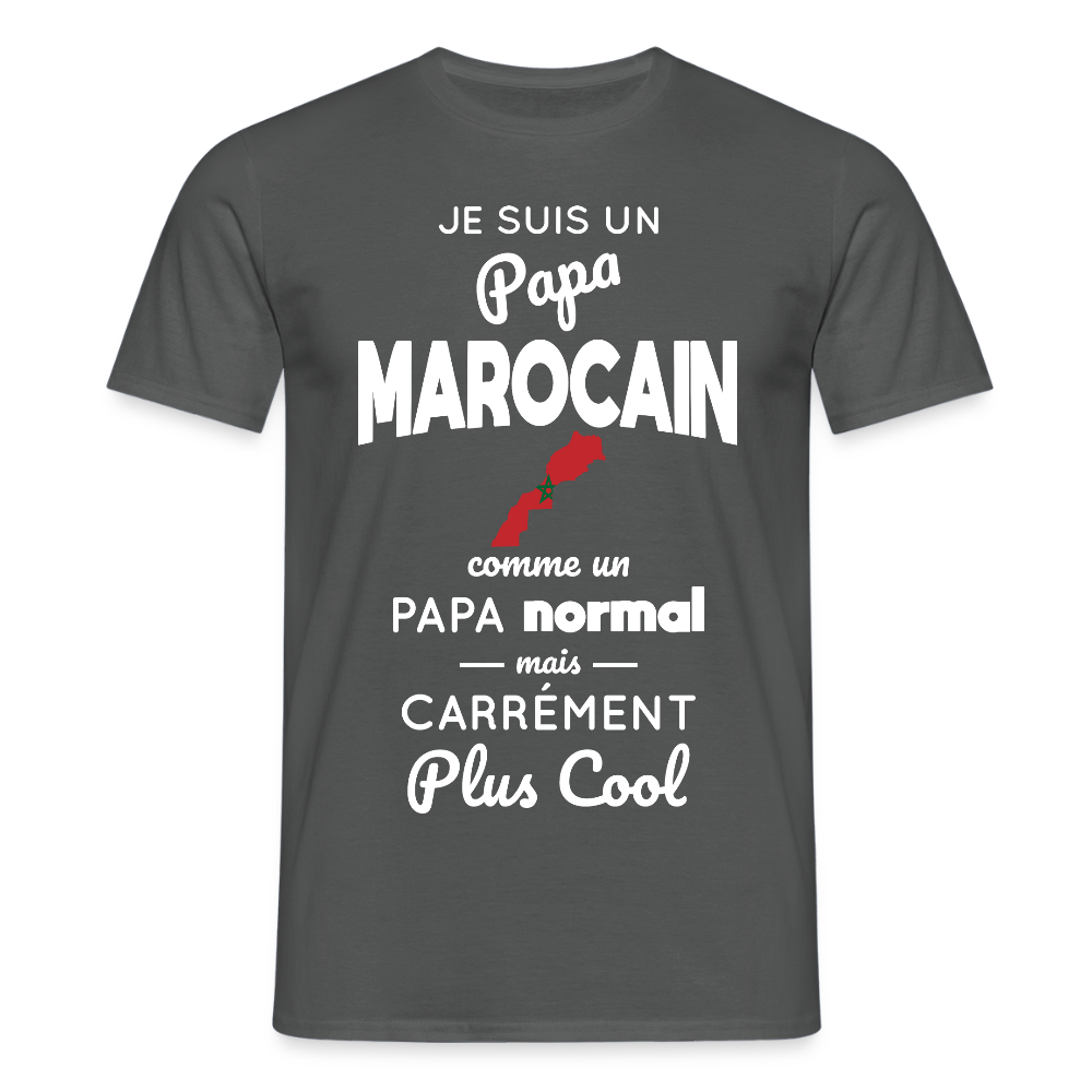 T-shirt Homme - Papa Marocain Plus Cool - charbon