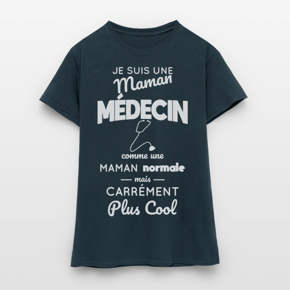 T-shirt Femme - Maman médecin plus cool - marine