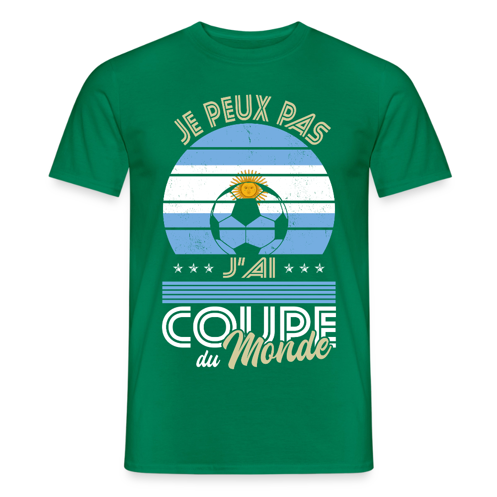 T-shirt Homme - Je peux pas j'ai Coupe du Monde - Argentine - vert