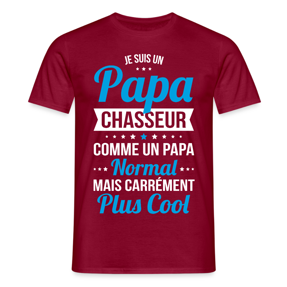T-shirt Homme - Papa chasseur plus cool - rouge brique
