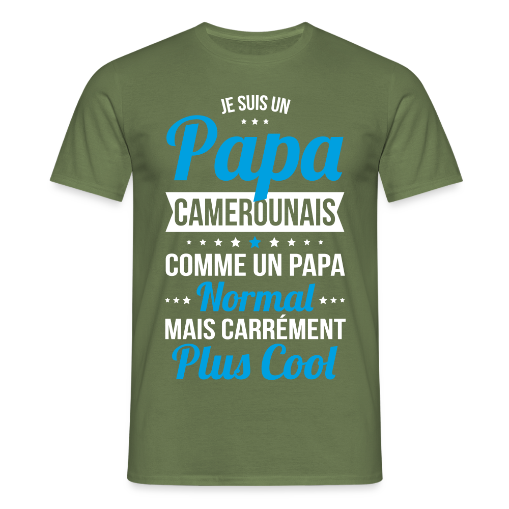 T-shirt Homme - Papa Camerounais Plus Cool - vert militaire