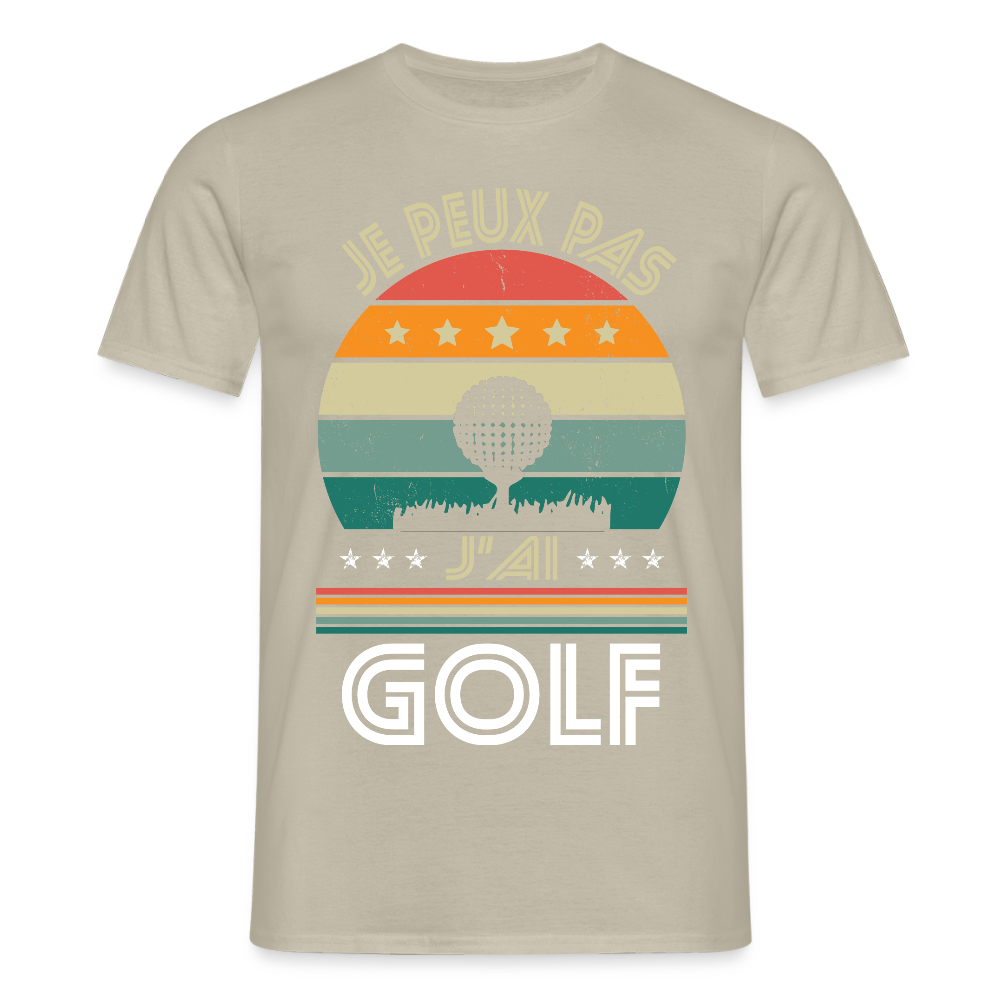 T-shirt Homme - Je peux pas j'ai Golf - beige sable