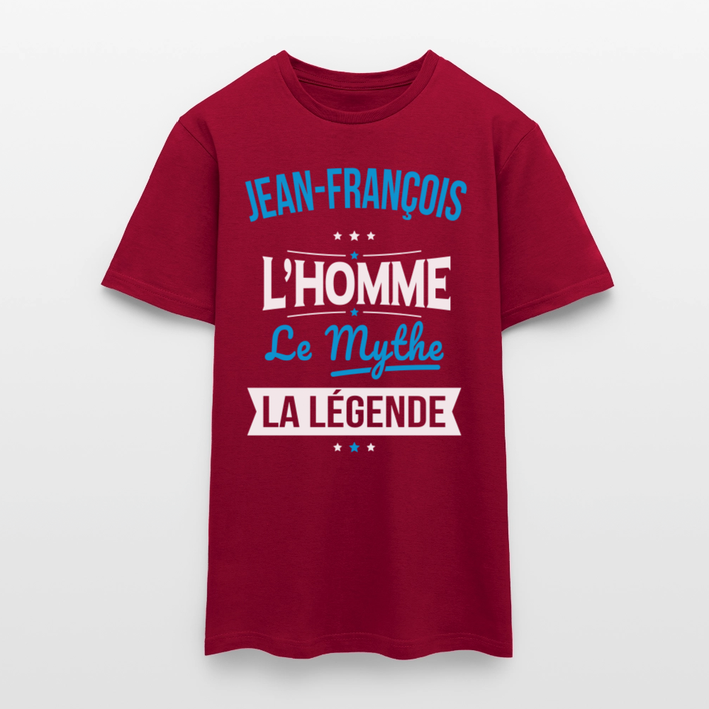 T-shirt Homme - Jean-François - l'Homme - le Mythe - la Légende - rouge brique