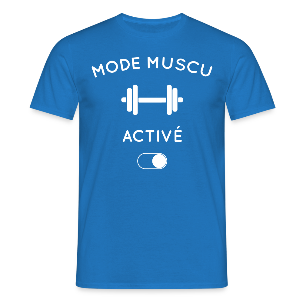 T-shirt Homme - Mode muscu activé - bleu royal