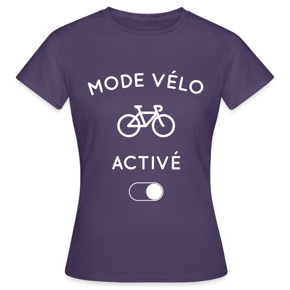 T-shirt Femme - Mode vélo activé - violet foncé