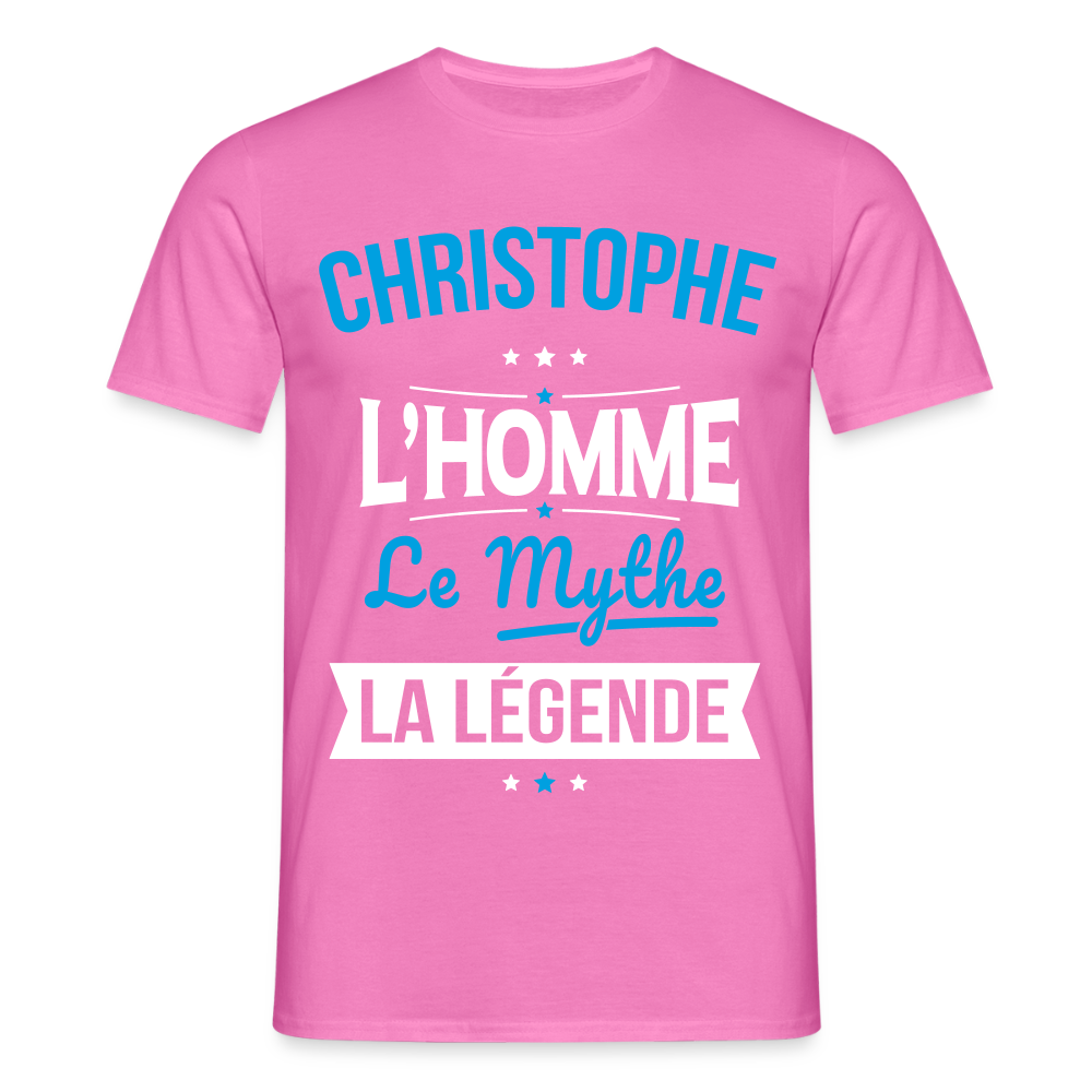 T-shirt Homme - Christophe - l'Homme - le Mythe - la Légende - rose
