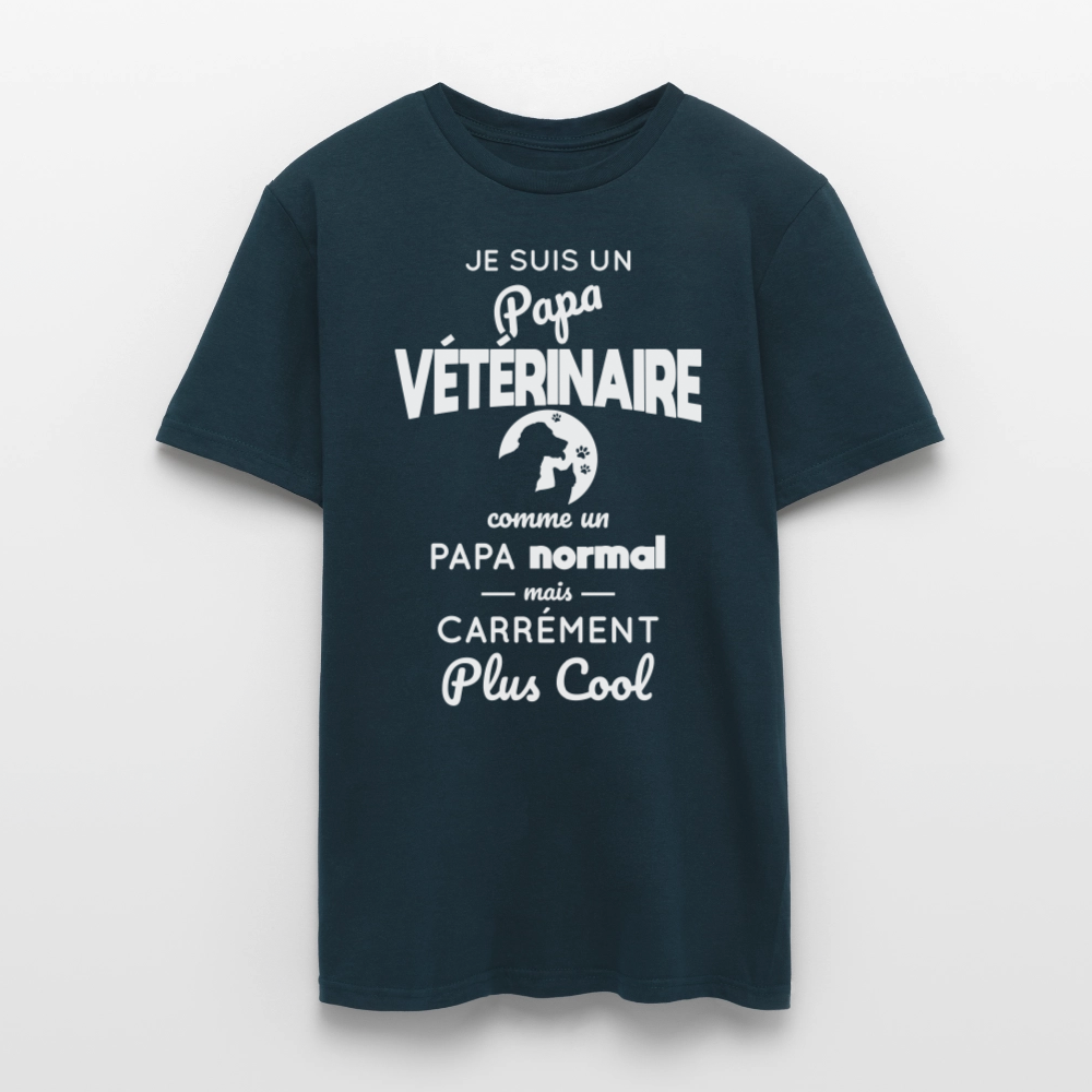 T-shirt Homme - Papa vétérinaire plus cool - marine