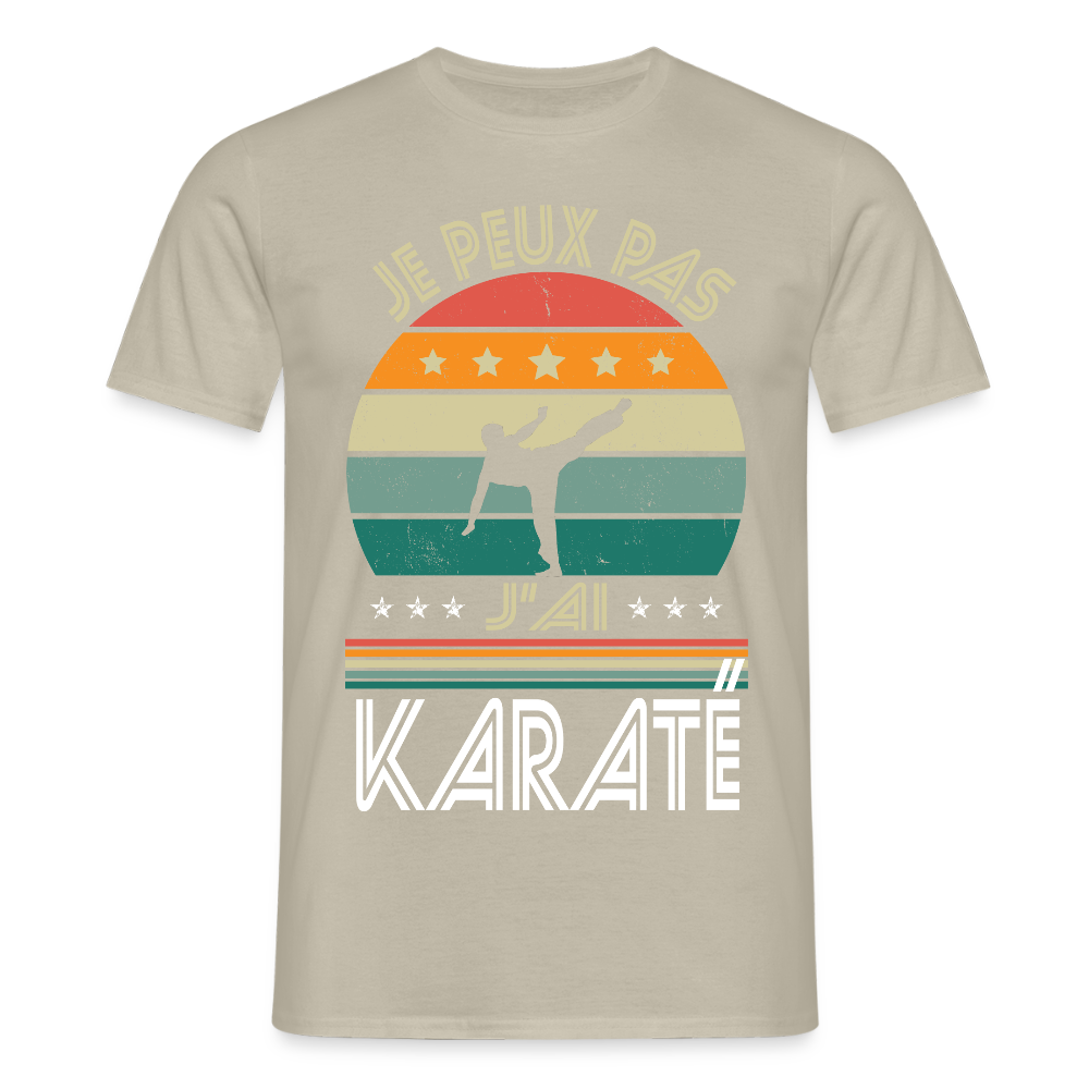 T-shirt Homme - Je peux pas j'ai Karaté - beige sable