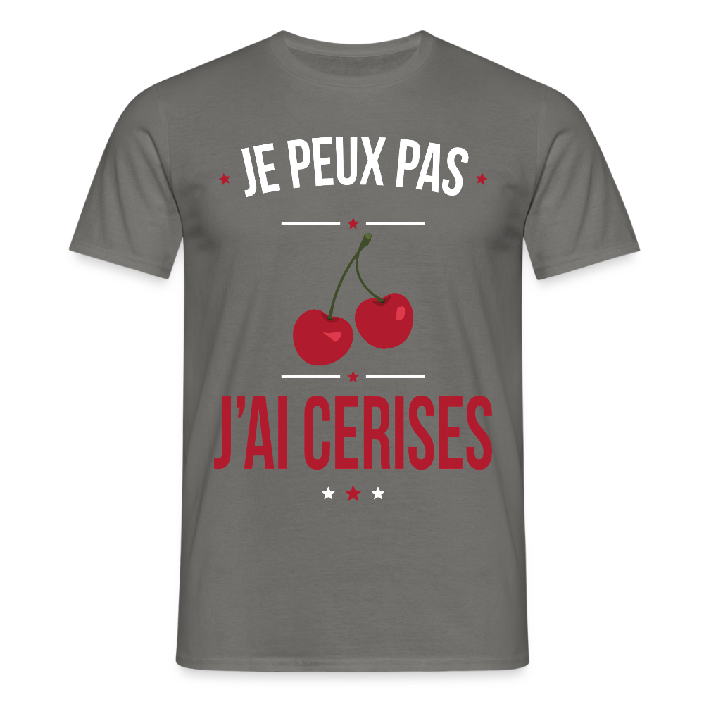 T-shirt Homme - Je peux pas j'ai cerises - gris graphite