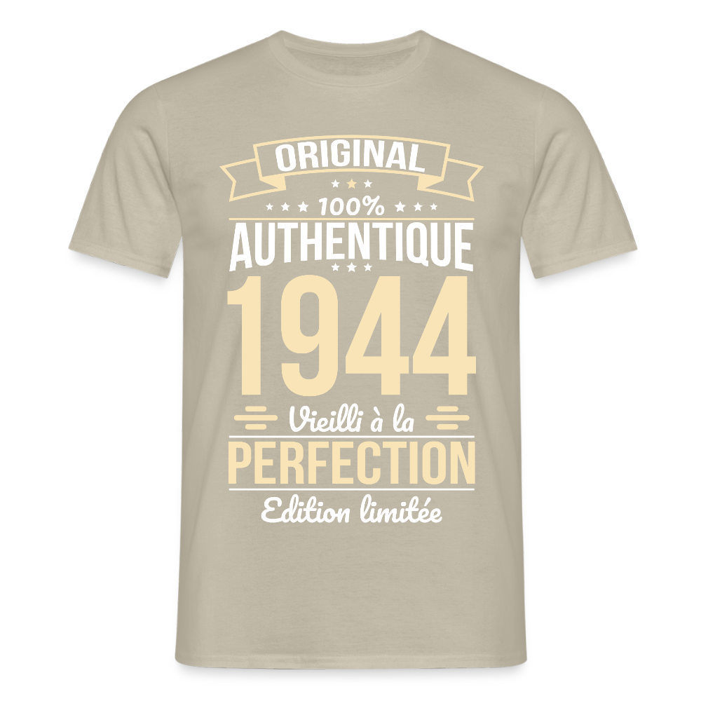 T-shirt Homme - Anniversaire 81 Ans - Original 1944 - beige sable