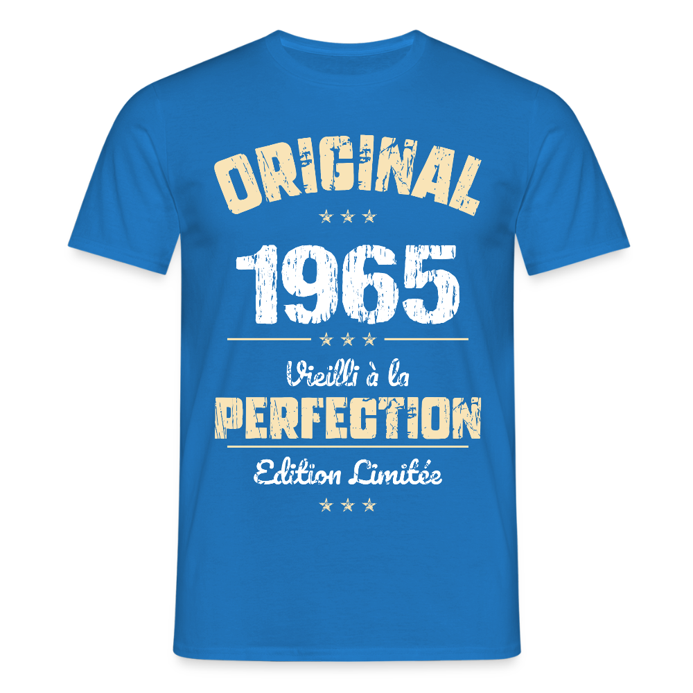 T-shirt Homme - Anniversaire 60 Ans - Original 1965 - bleu royal