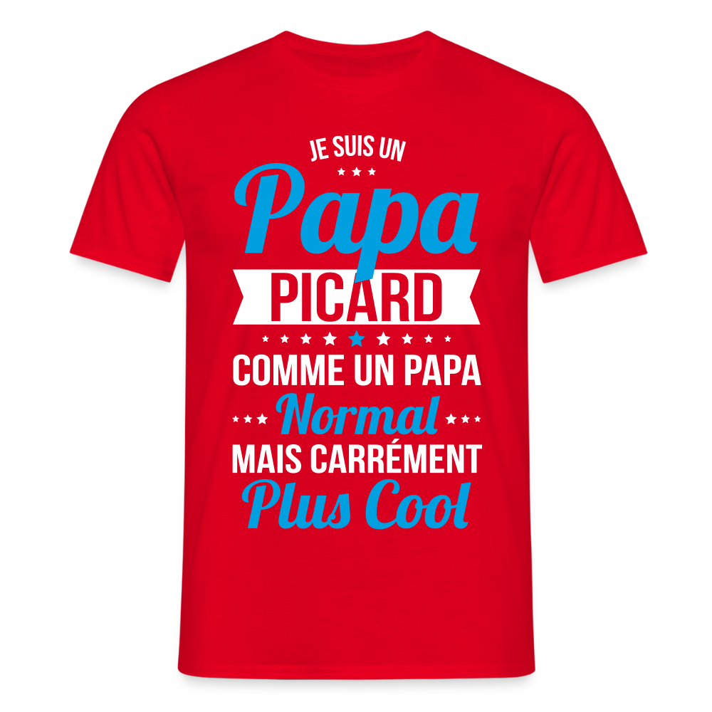 T-shirt Homme - Papa Picard Plus Cool - rouge