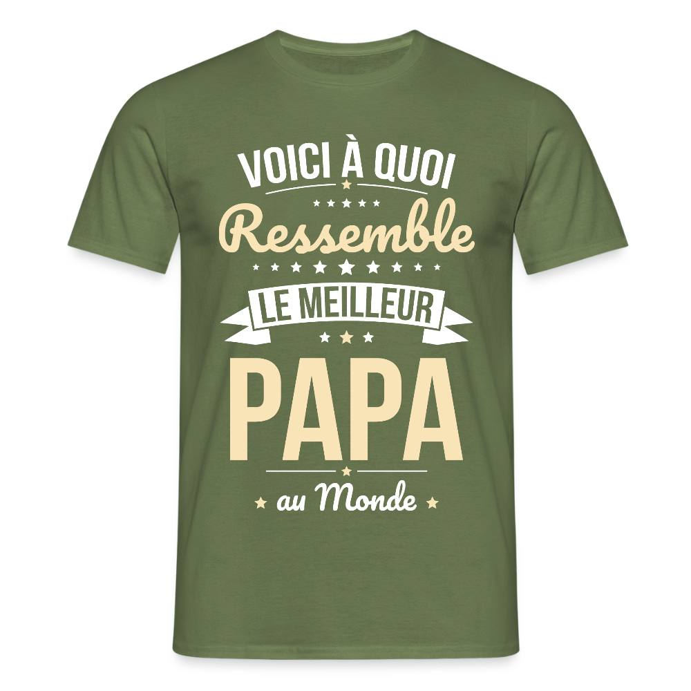 T-shirt Homme - Voici à quoi ressemble le meilleur Papa au Monde - vert militaire