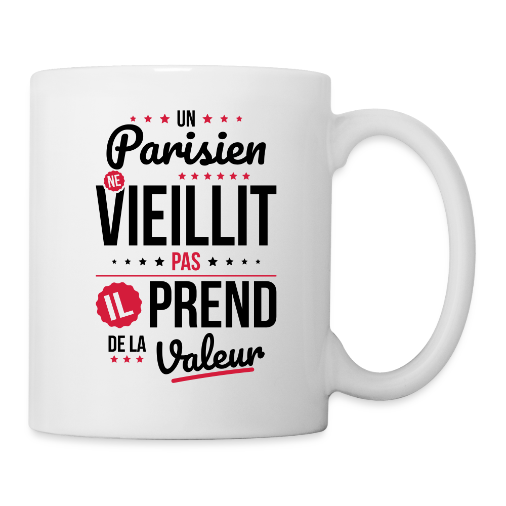 Mug blanc - Un Parisien ne vieillit pas - blanc