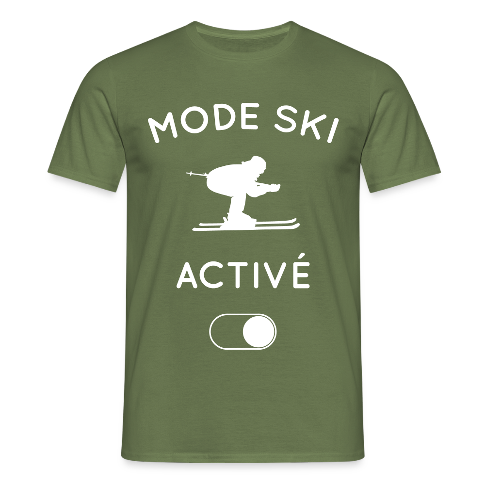 T-shirt Homme - Mode ski activé - vert militaire