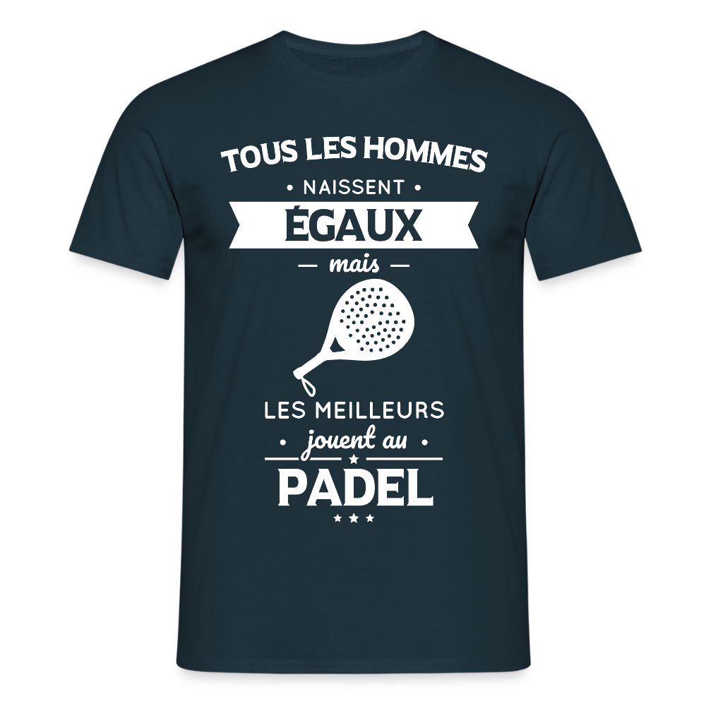 T-shirt Homme - Les Meilleurs Jouent Au Padel - marine