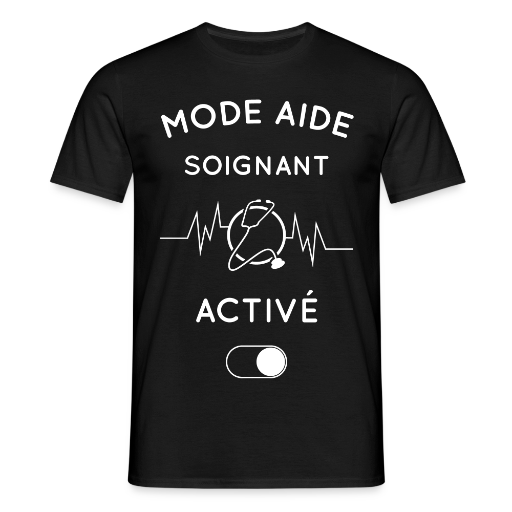 T-shirt Homme - Mode aide-soignant activé - noir