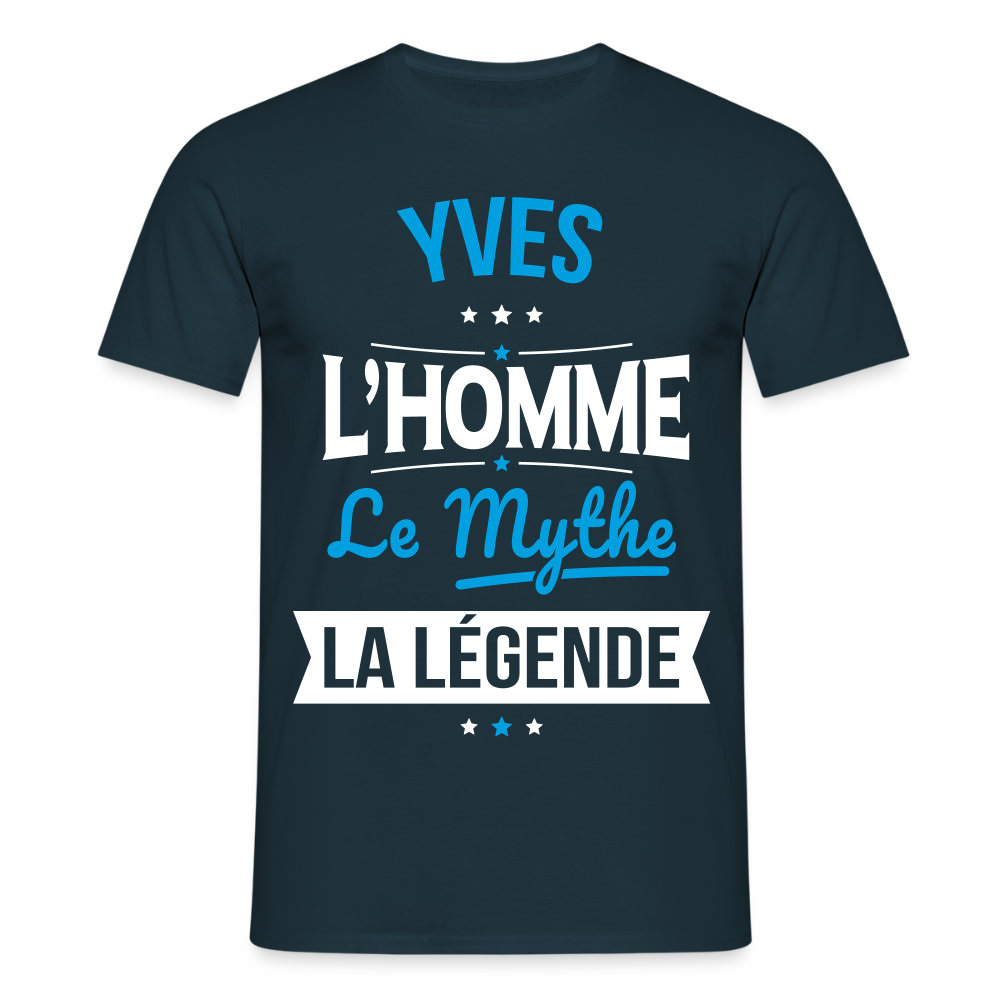 T-shirt Homme - Yves - l'Homme - le Mythe - la Légende - marine