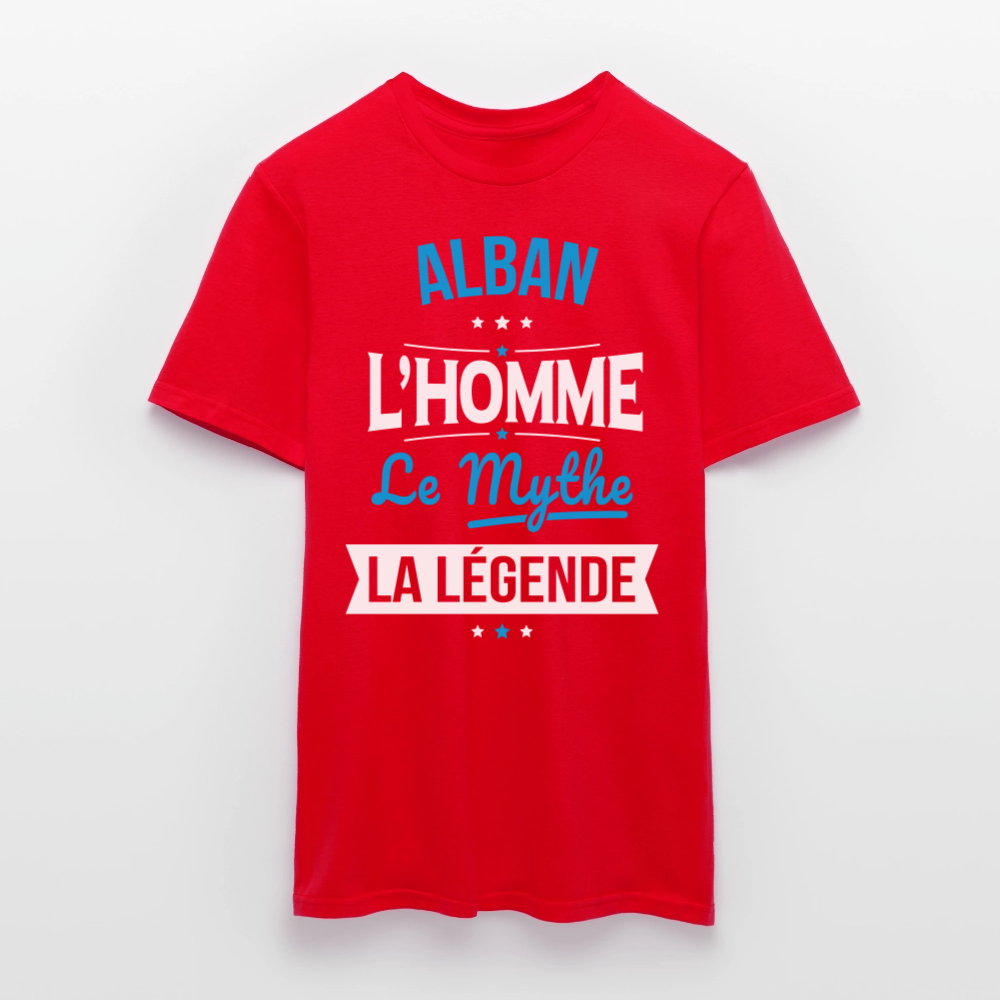 T-shirt Homme - Alban - l'Homme - le Mythe - la Légende - rouge