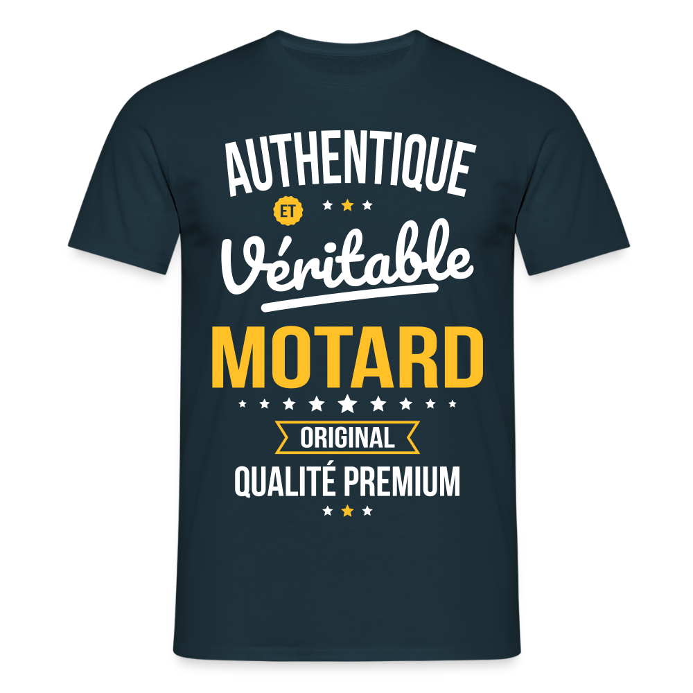 T-shirt Homme - Authentique et véritable Motard - marine