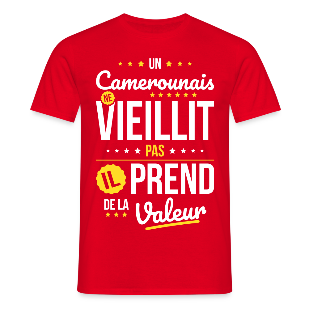 T-shirt Homme - Un Camerounais ne vieillit pas - rouge