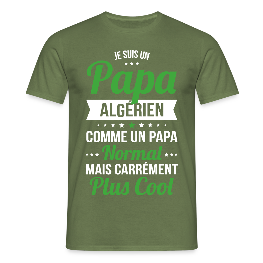 T-shirt Homme - Papa Algérien Plus Cool - vert militaire