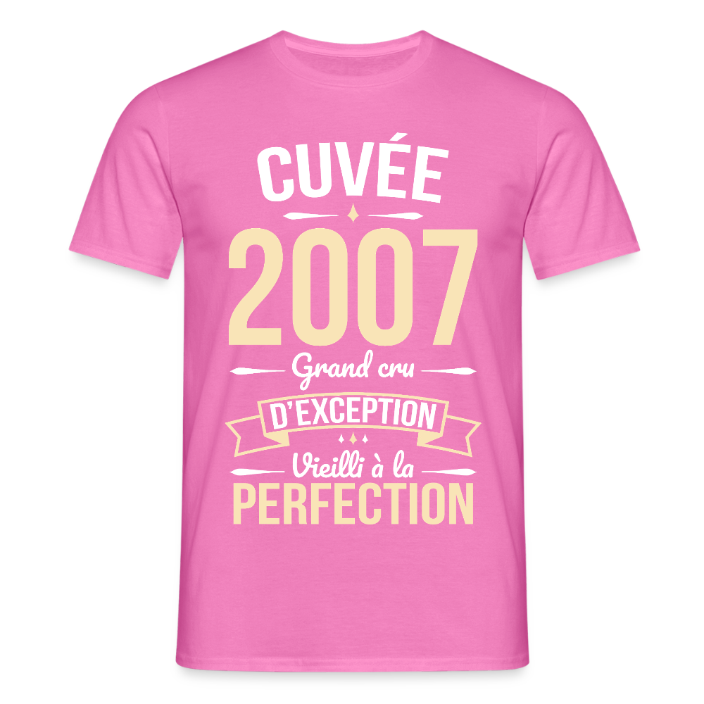 T-shirt Homme - Anniversaire 18 Ans - Cuvée 2007 - rose