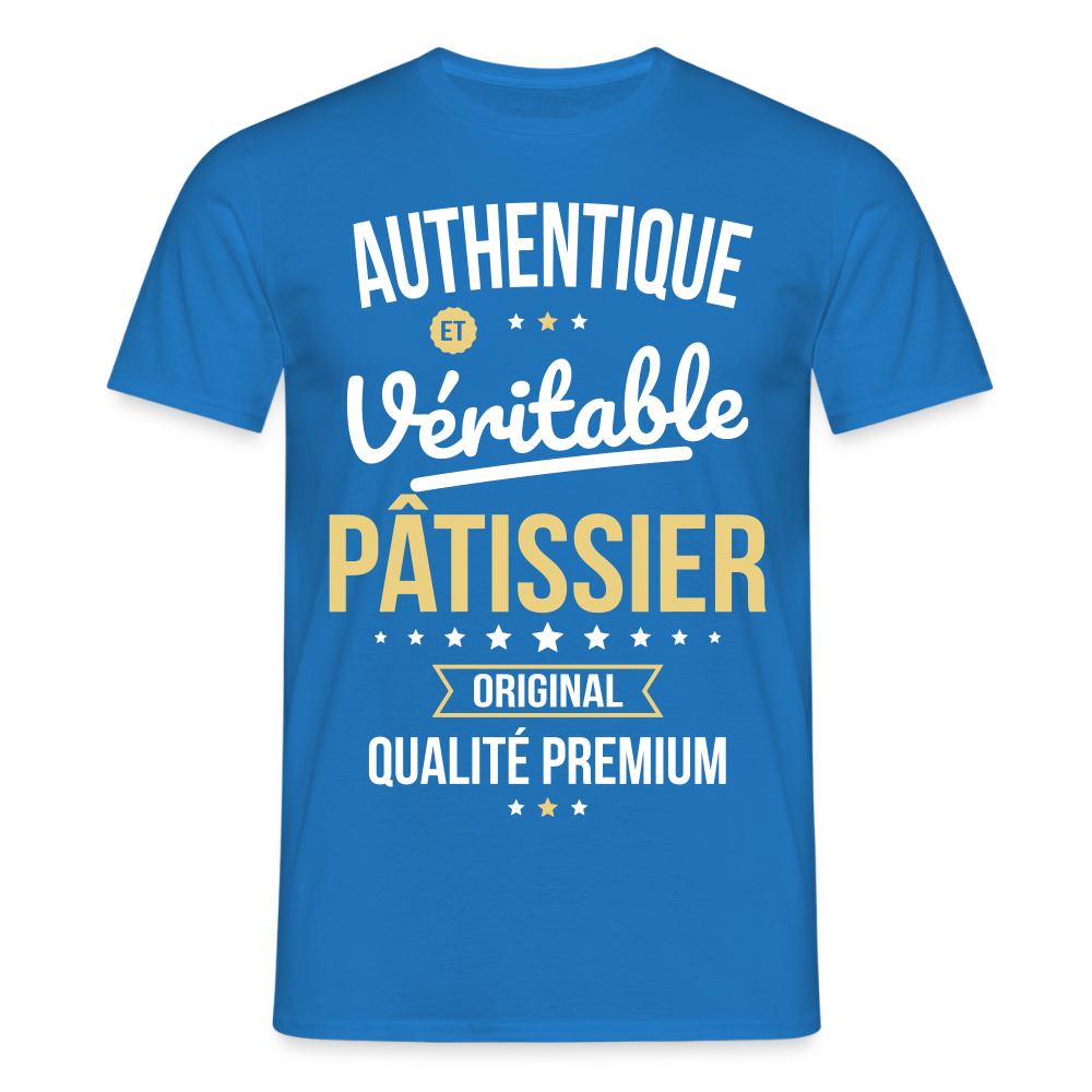 T-shirt Homme - Authentique et véritable Pâtissier - bleu royal