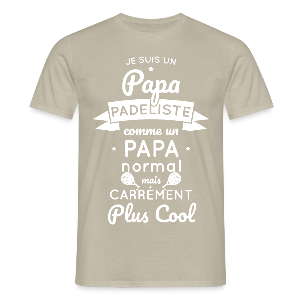T-shirt Homme - Papa Padeliste Plus Cool - beige sable