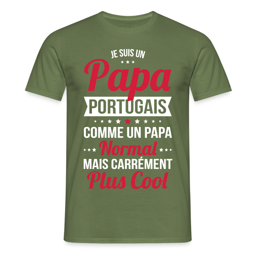 T-shirt Homme - Papa Portugais Plus Cool - vert militaire