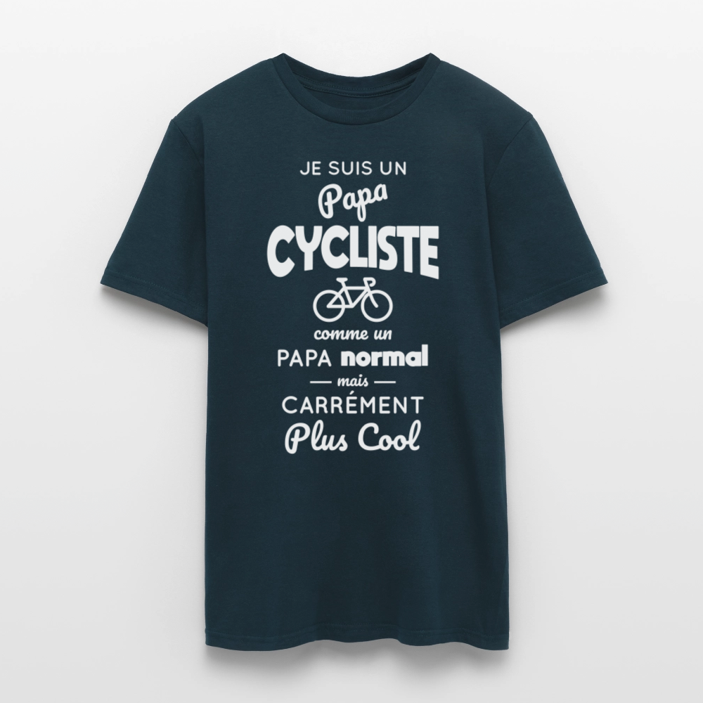 T-shirt Homme - Papa cycliste plus cool - marine