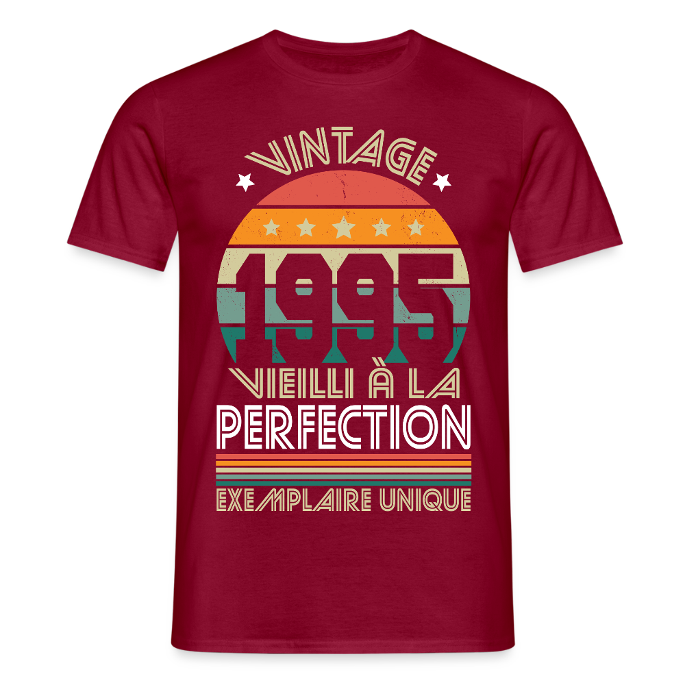 T-shirt Homme - Anniversaire 30 Ans - Vintage 1995 - rouge brique