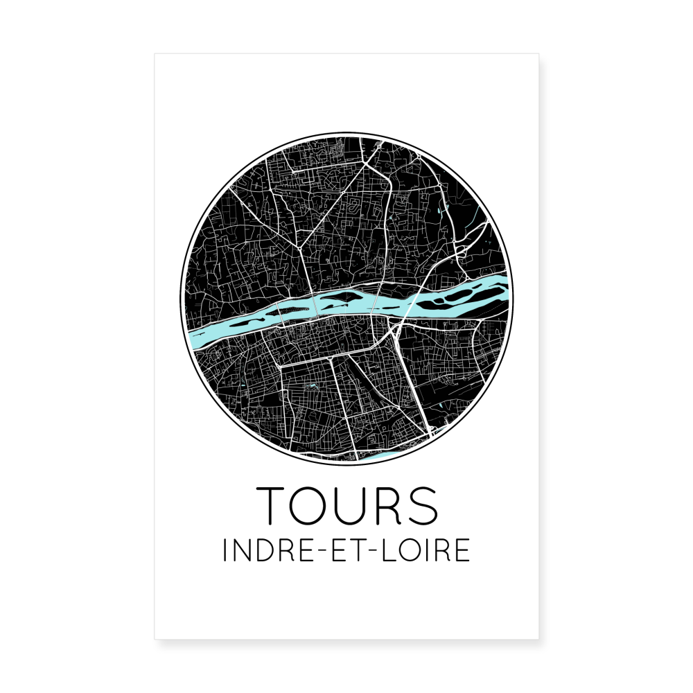 Poster Tours - Plan Tours - 20 x 30 cm - blanc