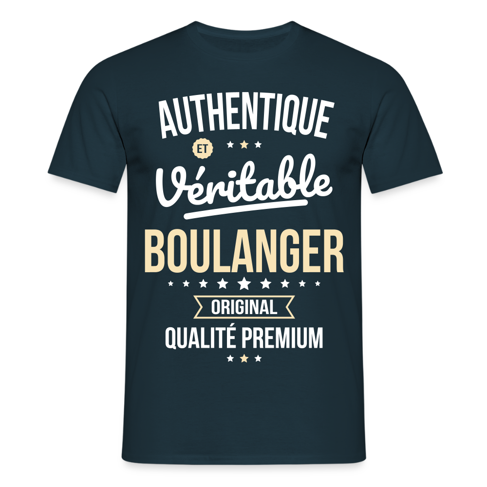 T-shirt Homme - Authentique et véritable Boulanger - marine