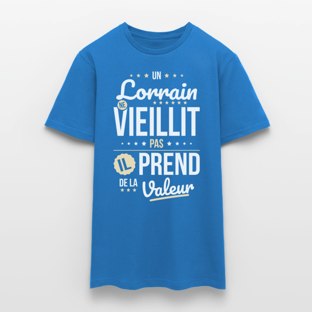 T-shirt Homme - Un Lorrain ne vieillit pas - bleu royal