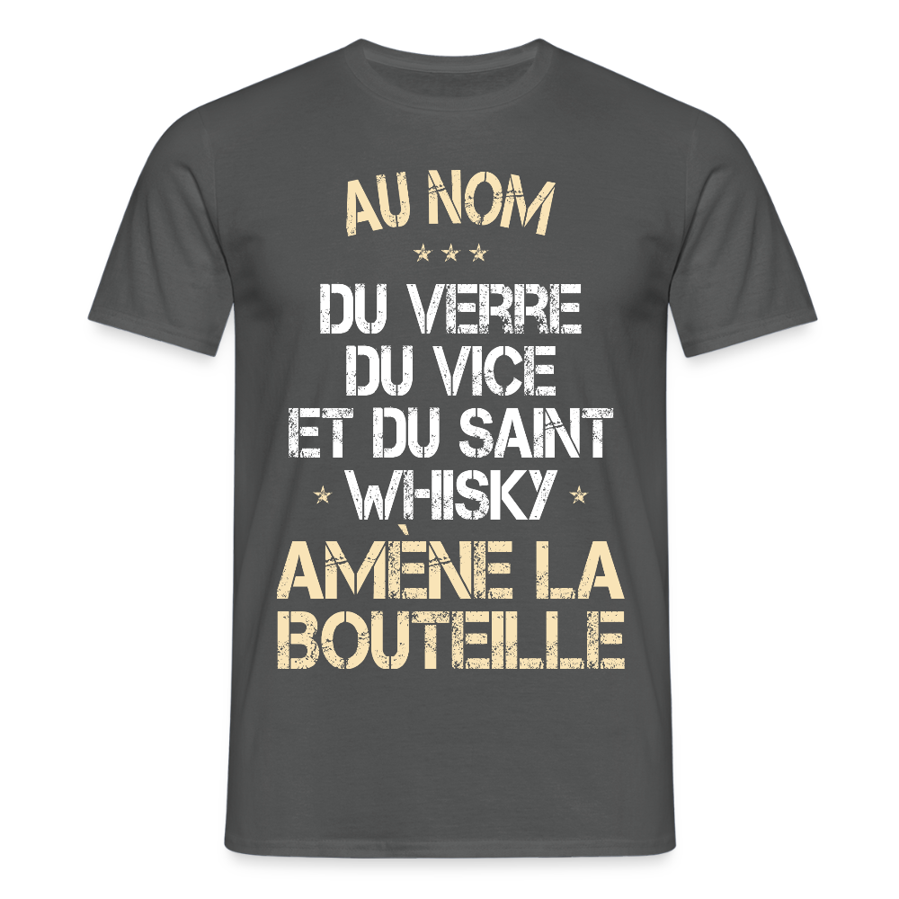 T-shirt Homme - Au nom du saint Whisky - charbon
