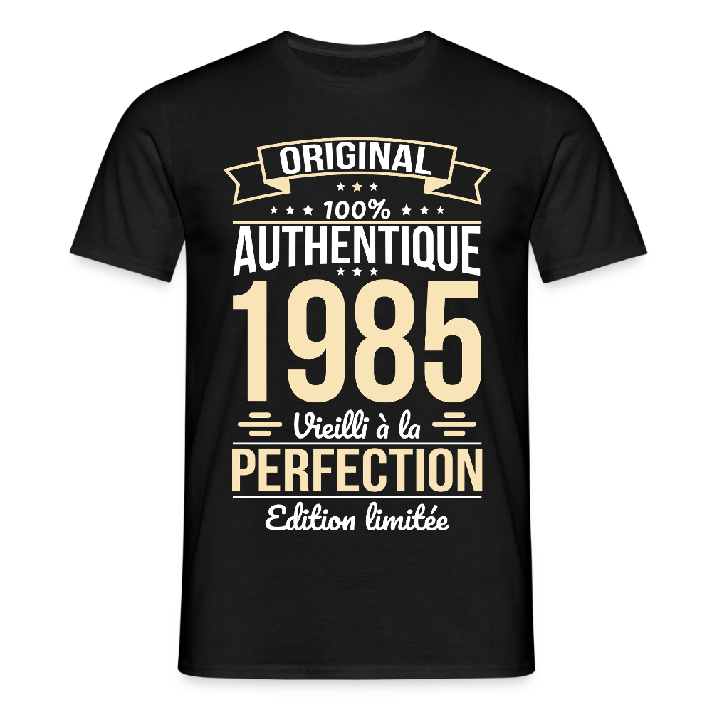 T-shirt anniversaire homme 40 ans – Original 1985 - noir