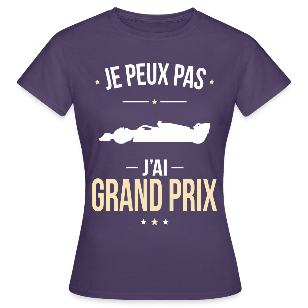 T-shirt Femme - Je peux pas j'ai Grand Prix - violet foncé