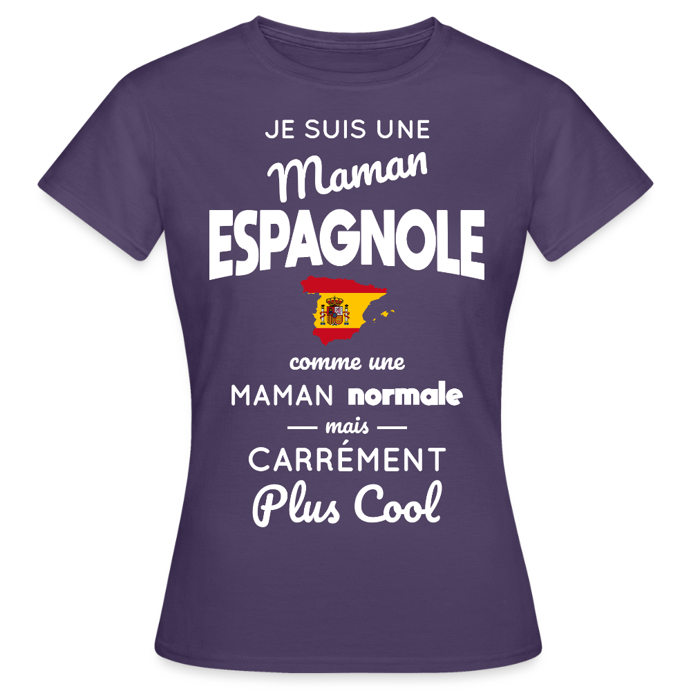T-shirt Femme - Maman Espagnole plus cool - violet foncé