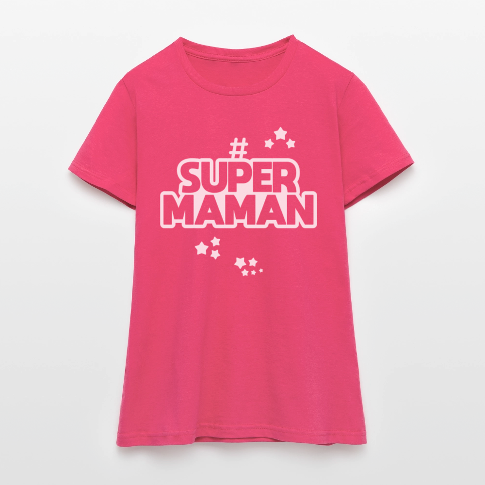T-shirt Femme - Super Maman - rose azalée