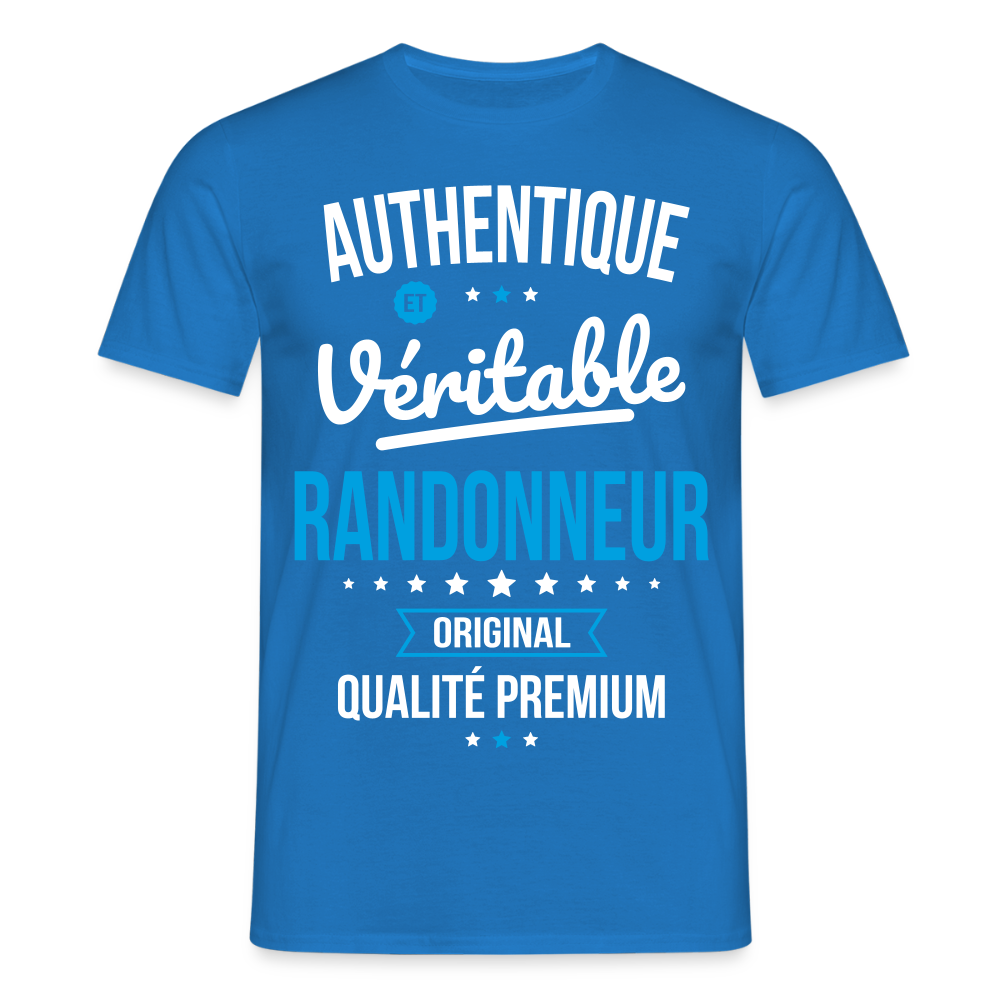 T-shirt Homme - Authentique et véritable Randonneur - bleu royal