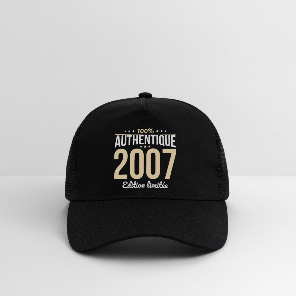 Casquette Trucker - Anniversaire 18 Ans - 100% Authentique 2007 - noir/noir
