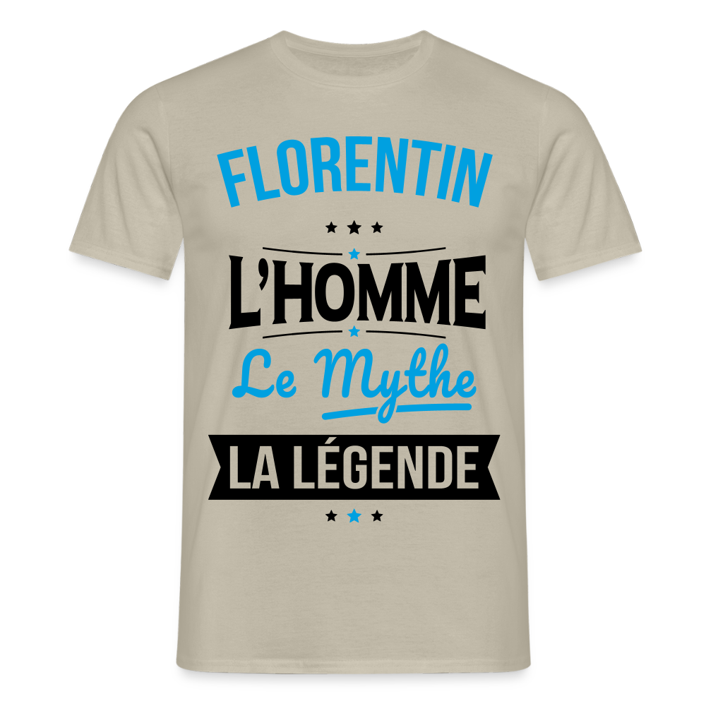 T-shirt Homme - Florentin - l'Homme - le Mythe - la Légende - beige sable