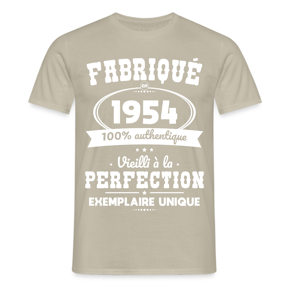 T-shirt Homme - Anniversaire 71 Ans - Fabriqué en 1954 - beige sable