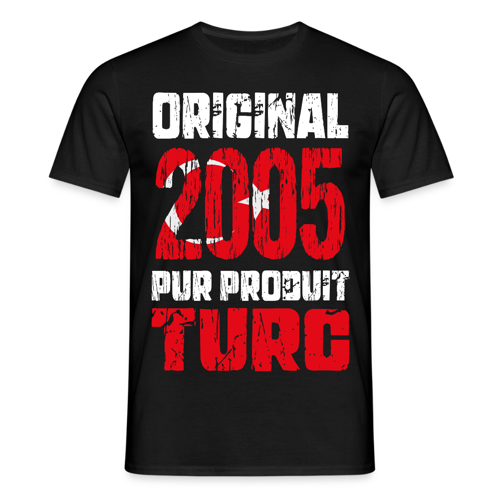 T-shirt Homme - Anniversaire 20 Ans - Original 2005 - Pur produit Turc - noir